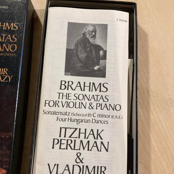 Brahms the Sonatas for Violin & Piano Itzhak Perlman & Vladimir Ashkenazycasette - Picture 4 of 4